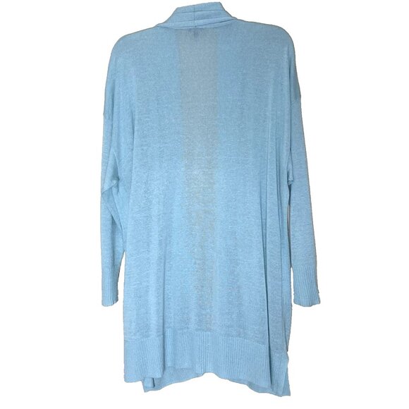 Talbots Cardigan Sweater 3X Open Front Linen Blend Pockets Relaxed fit Casual - Picture 2 of 10